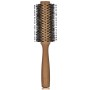 Perie de coafat rotunda cu maner din lemn RP09 din par natural, 12 randuri